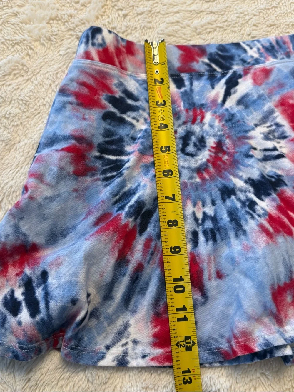 Place Girls Tie-Dye Skirt Set in Red, Blue & White